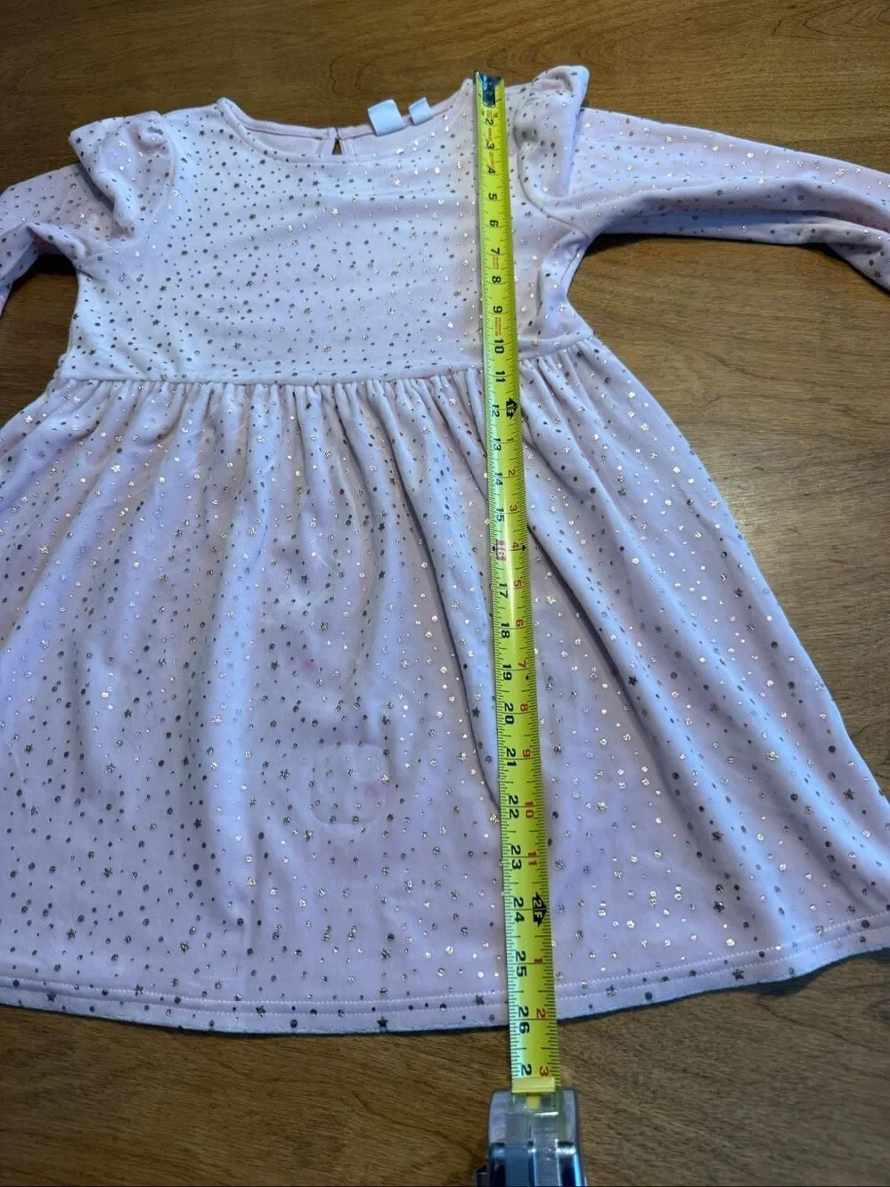 Gap Kids Girls' Velour Long Sleeve Fit & Flare Dress Pink Silver Medium (7/8)